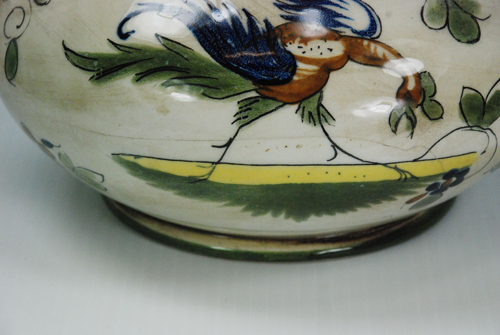 Vintage Capodimonte Made in Italy Ceramic 10.5 in Teapot with Pewter